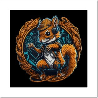 hip-hop squirrel Posters and Art